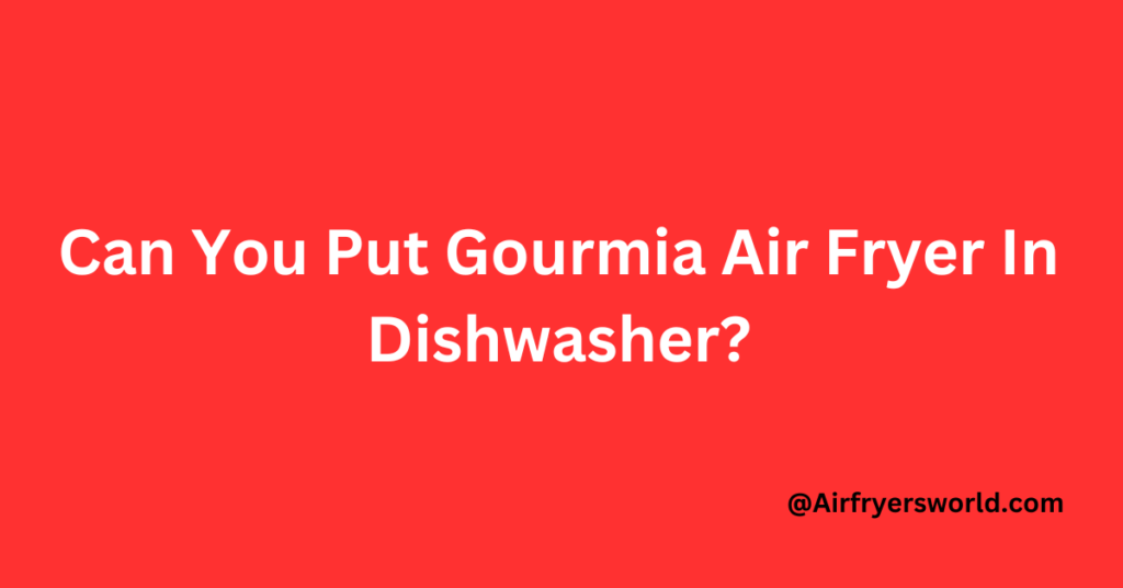 Can You Put Gourmia Air Fryer In Dishwasher?